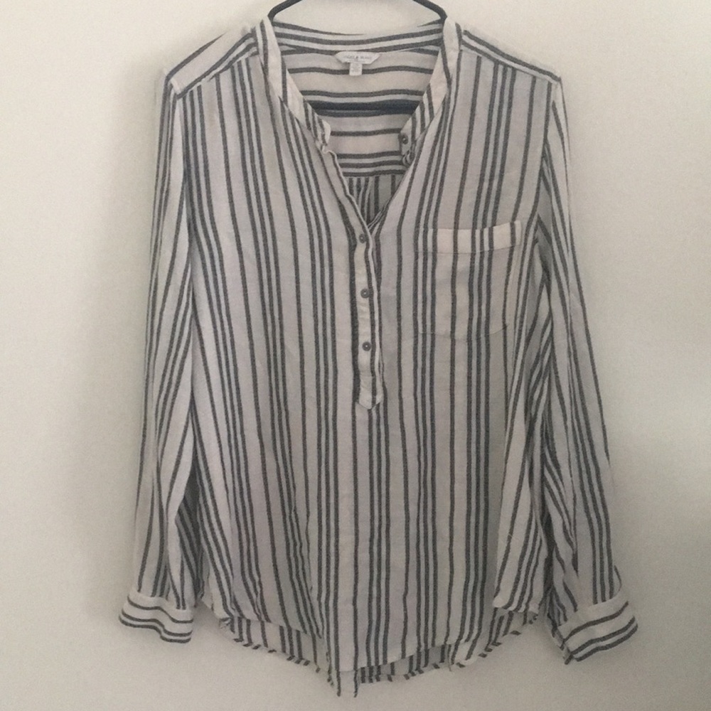 Lucky Brand Viscose Striped Top Size L